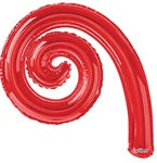 Espiral Kurly de 14.0 in, color rojo, paquete de 10