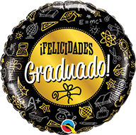 Diploma Graduado negro y dorado de 18 pulgadas, paquete de 10