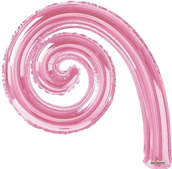 Espiral Kurly de 14.0 in, color rosa, paquete de 10