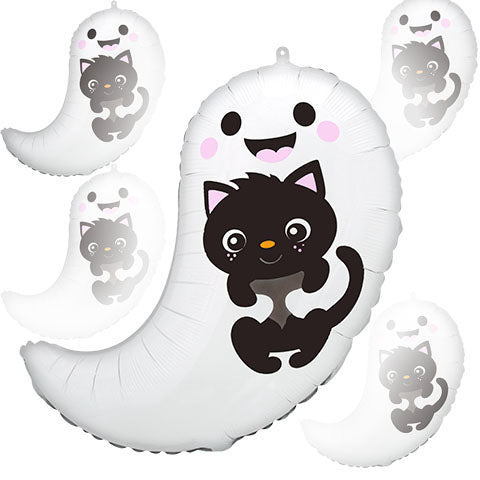 Ghost & Kitty Cuties de 24 pulgadas – Globo de aluminio con forma junior, paquete de 5