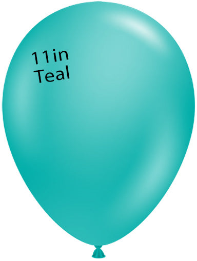 Globos TufTex redondos TEAL de 11 pulgadas, bolsa de 100