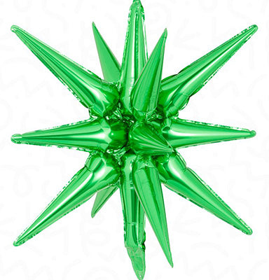 Starburst VERDE de 22 pulgadas - Globo de aluminio - IRP - Un punto de inflación