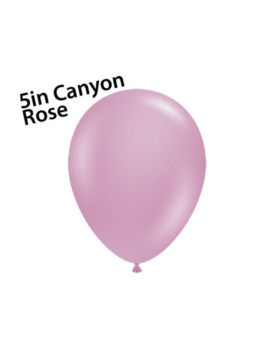 Globos TufTex redondos Canyon Rose de 5 pulgadas, bolsa de 50