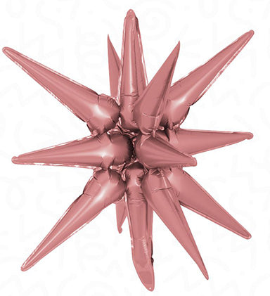 22in DUSTY ROSE Starburst - Globo de aluminio - IRP - Un punto de inflación