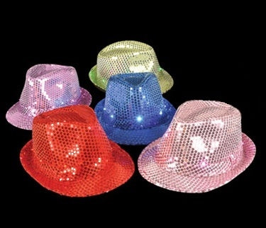 Fedora de lentejuelas iluminadas