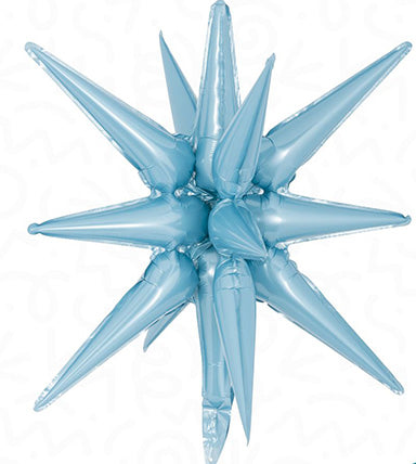 Starburst AZUL CLARO de 22 pulgadas - Globo de aluminio - IRP - Un punto de inflación