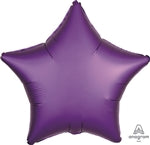 Globo de aluminio satinado de 19 pulgadas, color morado y real, con forma de estrella, paquete de 10