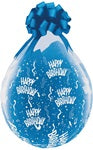 Bolsa de globos de relleno transparente con diamantes redondos FELIZ CUMPLEAÑOS redondo Qualatex de 18 pulgadas, bolsa de 25