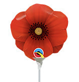 Mini globo de aluminio Pretty Poppy de 14 pulgadas, paquete de 10