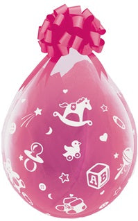 Bolsa de globos de relleno transparente Qualatex BABY'S NURSERY-A-ROUND de 18 pulgadas con 25