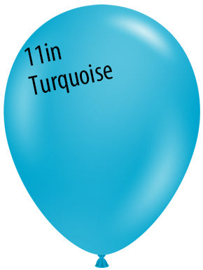 Globos TufTex redondos TURQUESA de 11 pulgadas, bolsa de 100