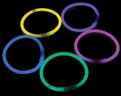 Pulseras luminosas de 8 pulgadas y 5 mm SURTIDAS, precio por tubo de 50