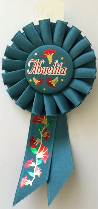 Cinta de premio Abuelita Rosette de 6 1/2 pulgadas con alfileres, caja de 6