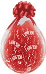 Globo de relleno redondo Qualatex I LOVE YOU-A-Round DIAMOND CLEAR de 18 pulgadas, bolsa de 25