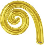 Espiral Kurly de 14.0 in, color dorado, paquete de 10