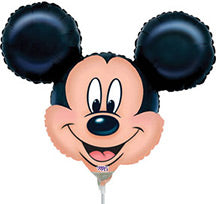 14in Mickey Mouse - Head Mini Shape Foil Balloon - Pack of 10  **Air Fill, Heat Seal**