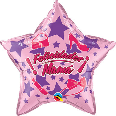 Globos de aluminio Felicidades Mama Stars de 18 pulgadas, paquete de 10