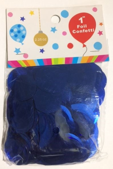 1 inch Metallic BLUE Foil Confetti