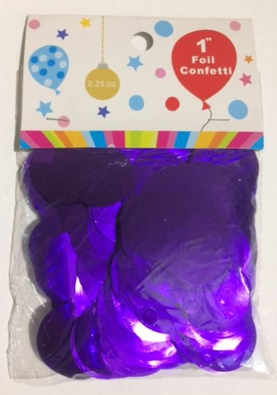 1 inch Metallic PURPLE Foil Confetti