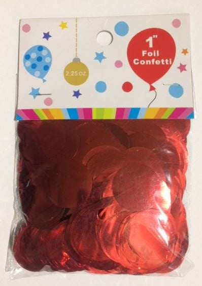 1 inch Metallic RED Foil Confetti