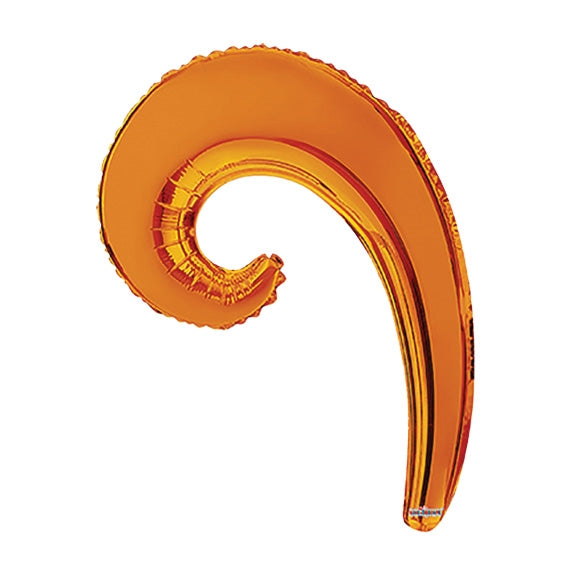 14 inch Kurly Wave ORANGE foil balloon