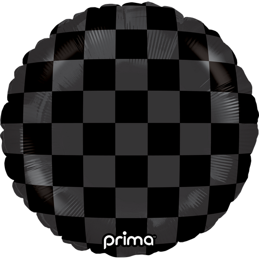 18" Round Black Shiny & Matte Checker Print