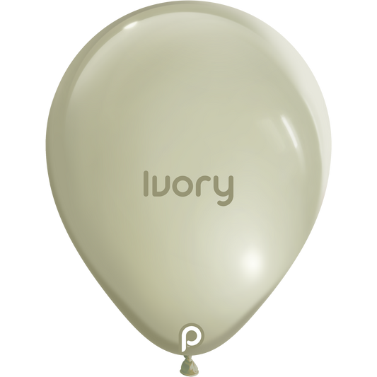 5in IVORY Round Prima Latex Balloons - Bag of 100