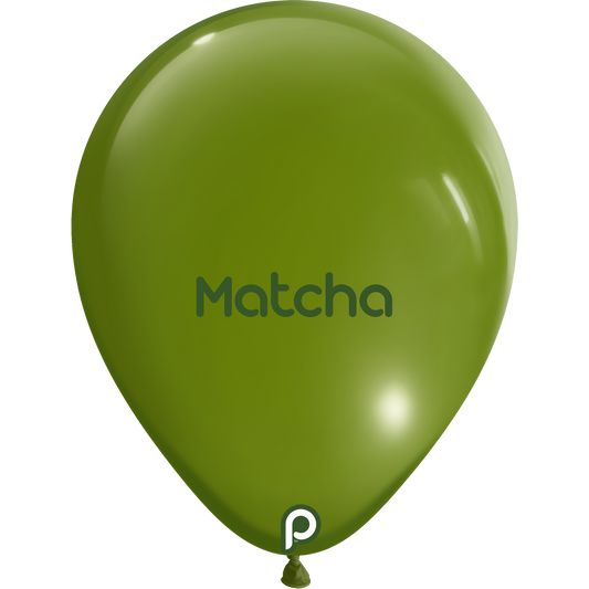 Globos de látex PRIMA redondos MATCHA de 18 pulgadas, bolsa de 25