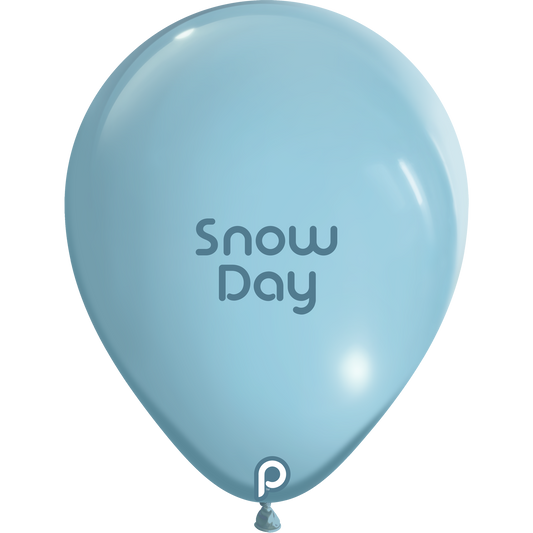 Globos de látex PRIMA redondos SNOW DAY de 5 pulgadas, bolsa de 100