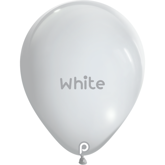 11in WHITE Round Prima Latex Balloons - Bag of 100