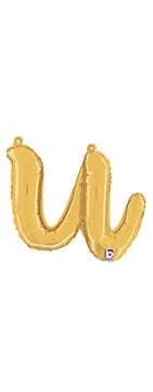 Script Letter u Gold