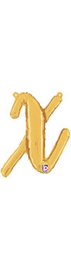 Script Letter x Gold