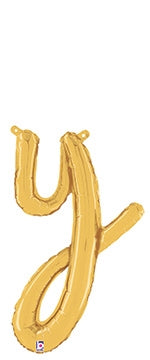 Script Letter y Gold