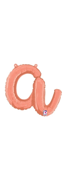 Script Letter A Rose Gold