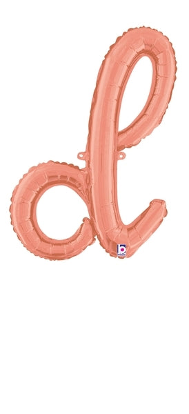 Script Letter D Rose Gold