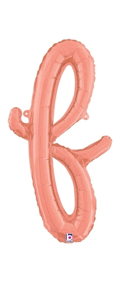 Script Letter F Rose Gold