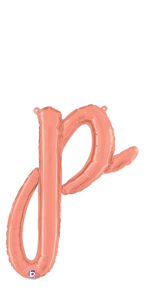 Script Letter P Rose Gold