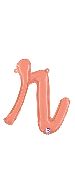 Script Letter R Rose Gold