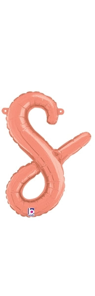 Script Letter S Rose Gold