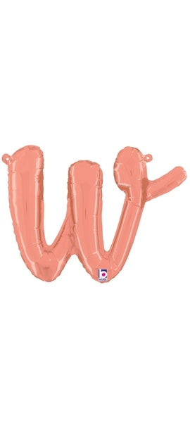 Script Letter W Rose Gold