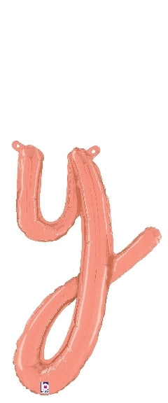 Script Letter Y Rose Gold