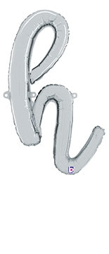 Script Letter h Silver