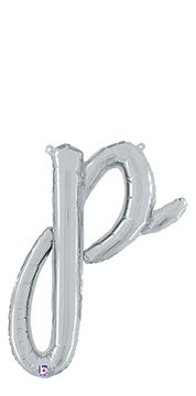 Script Letter p Silver