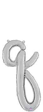 Script Letter q Silver