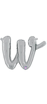 Script Letter w Silver